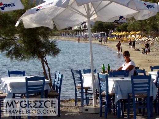 Beachside tables at Agia Anna on Naxos