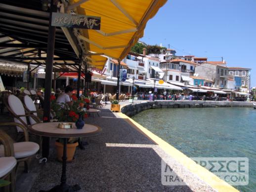 Harbourside tavernas in Kokkari on Samos