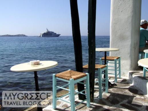 A seaside bar at Little Venice in Mykonos