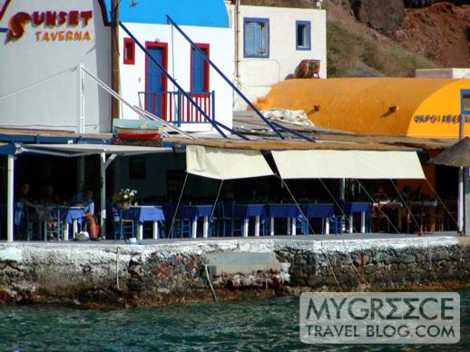 Sunset Taverna at Amoudi Bay on Santorini