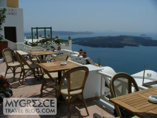 Grotto Villas poolside breakfast tables