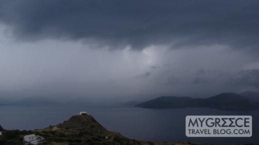 thunderstorm over western Milos