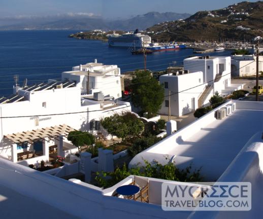 Hotel Tagoo view of Tourlos port on Mykonos