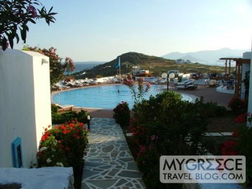 Lianos Village pool terrace views