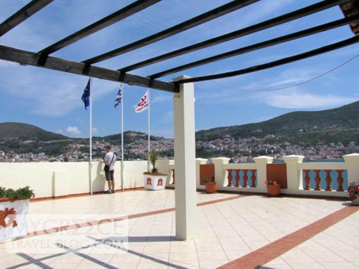 rooftop terrace at the Samos Hotel in Vathi