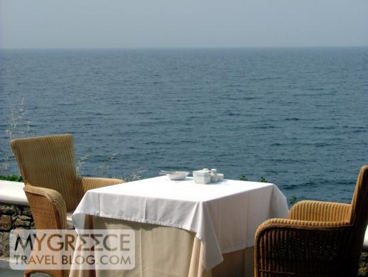 Petasos Beach Resort breakfast terrace