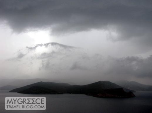 a thunderstorm over western Milos