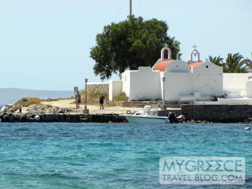 Two churches at  Agios Ioannis beach on Mykonos