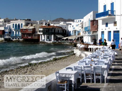 Restaurants at Little Venice in Mykonos