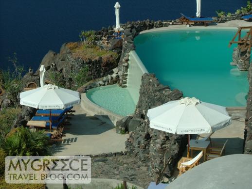Honeymoon Petra Villas swimming pool on Santorini 