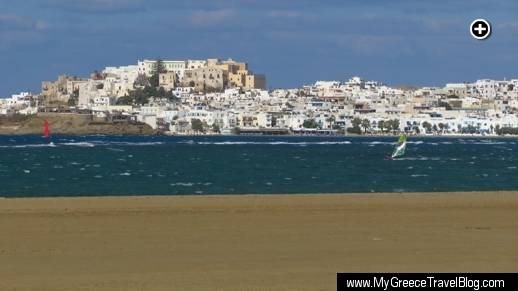 The medieval kastro (castle) dominates the skyline of Naxos Town