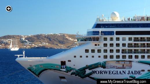 The bow of the Norwegian Jade cruise ship