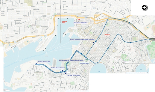 X80 express bus map from the Athens Urban Transport Organisation website