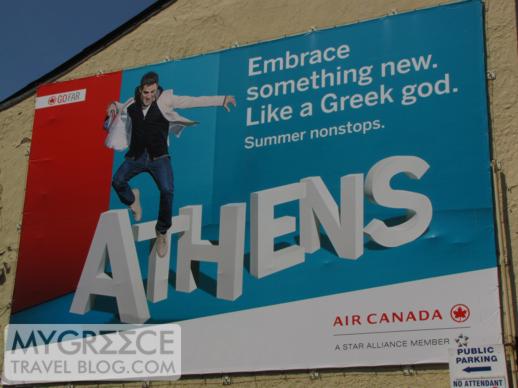 Air Canada Greece travel billboard