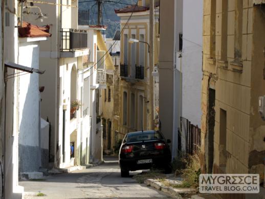 a steep road in Vathi