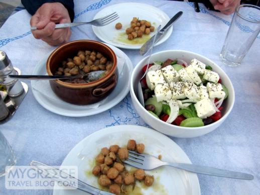 roasted chickpeas at Flisvos Taverna