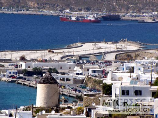 Mykonos Town waterfront marina 