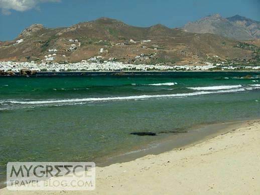 Naxos Town viewed from Stelida Beach