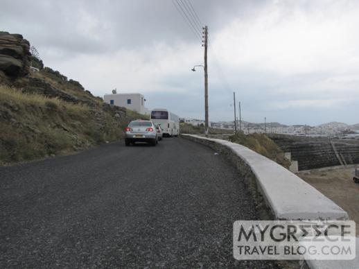 the coastal road above the Mykonos marina