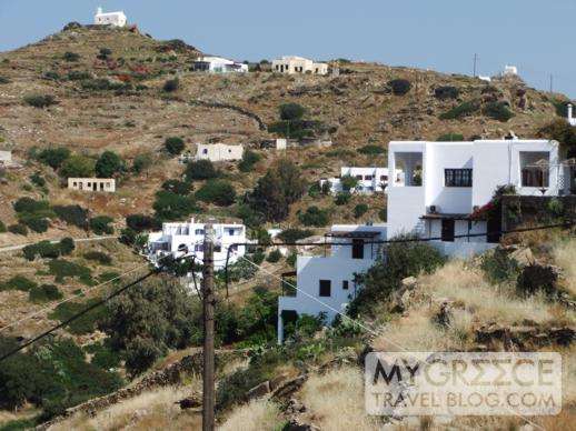 the hillside between Chora and the Hotel Hermes Ios