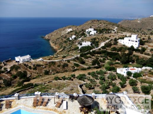 view from the cafe-bar terrace at Hotel Hermes Ios