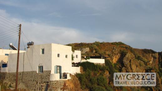 house on the hillside in Plaka Milos