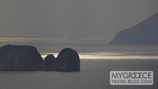 Cape Vani on Milos at sunset