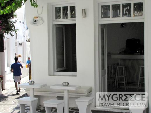 a cafe in Mykonos Town