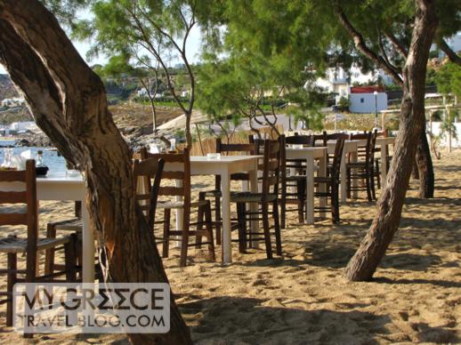 Nicolas taverna at Agia Anna beach on Mykonos 