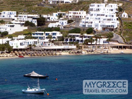 Ithaki restaurant complex on Ornos beach Mykonos