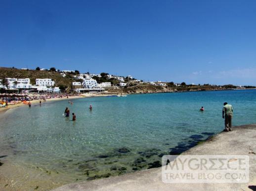 Platis Gialos beach on Mykonos 