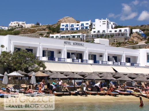 Acrogiali Hotel at Platis Gialos beach Mykonos