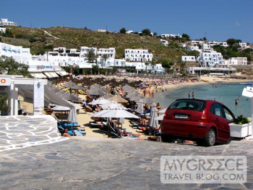 Platis Gialos beach on Mykonos