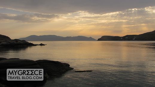 Mylopotas Bay Ios at sunset