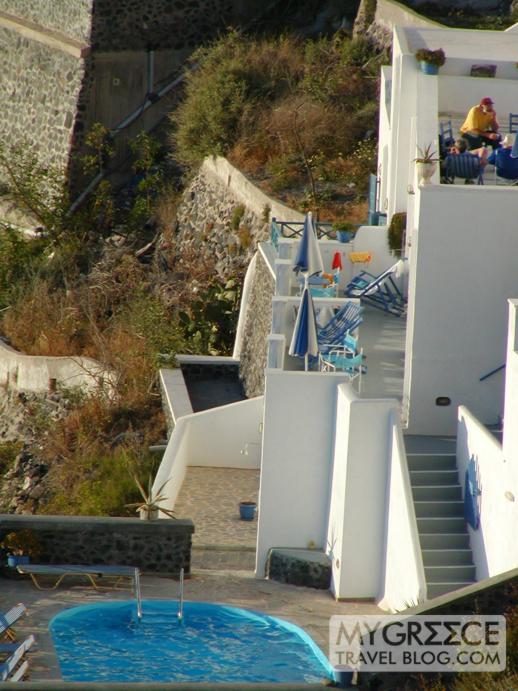 a swimming pool in Fira on Santorini