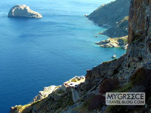 coastline on the east side of Amorgos