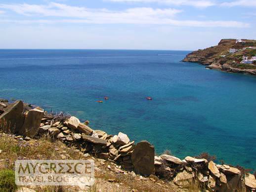 kayaks in Kolitsani Bay on Ios 