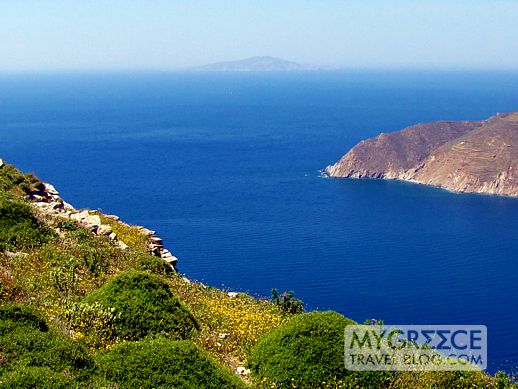 view of Egali Bay looking towards Naxos