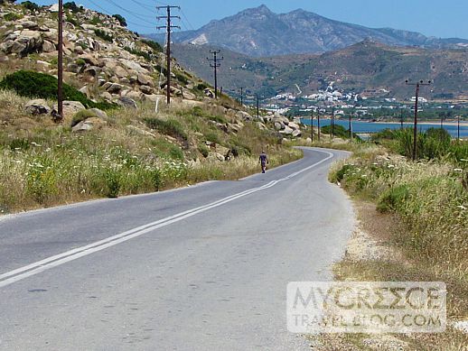 The road from Stelida to Naxos Town on Naxos