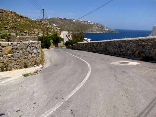 along the road between Ornos and Agios Ioannis on Mykonos