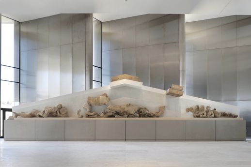 The Hekatompedon in the Acropolis Museum in Athens