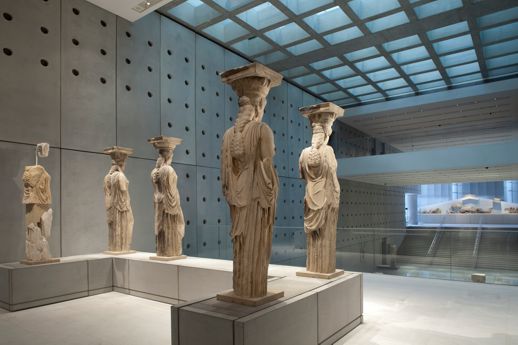 Caryatids in the Erechtheion Gallery at the Acropolis Museum in Athens