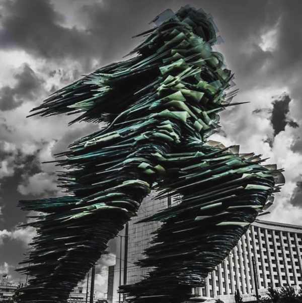Dromeas sculpture in Athens by artist Costas Varotsos