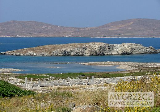 view from Mt Kynthos on Delos island