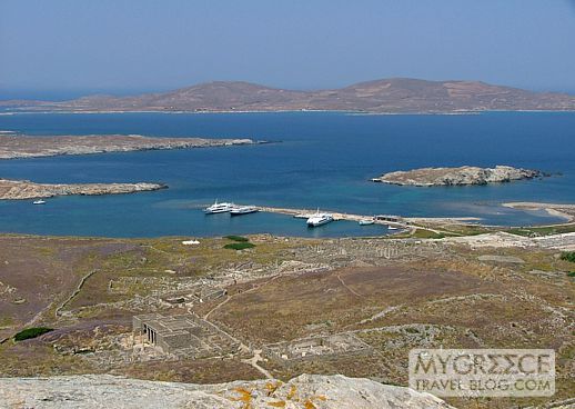 view from Mt Kynthos on Delos island 
