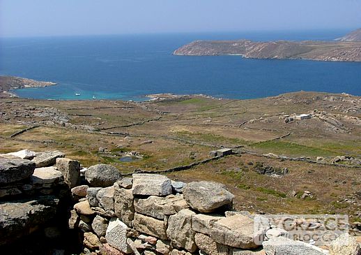 view from Mt Kynthos on Delos island 