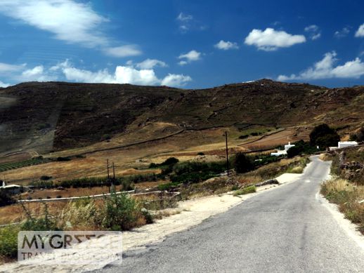 road to Super Paradise beach Mykonos