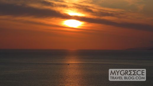 sunset at Mykonos Greece