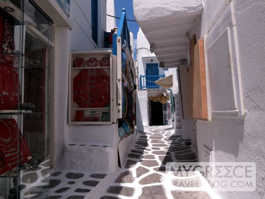 a street in Mykonos Town