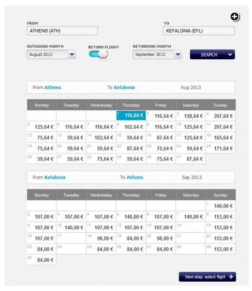 Aegean & Olympic add low fare calendars to websites MY GREECE TRAVEL